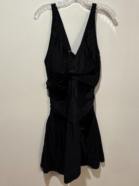 NWT - Blooming Jelly Black Swim Dress One Piece Tummy Control - Size 4XL